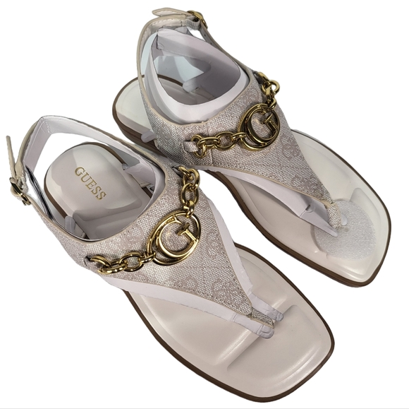 Guess Rissy Ivory Logo Sandals 5 - Picture 3 of 4
